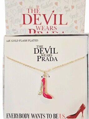 LA Rocks The Devil Wears Prada Crystal Stiletto Heel Necklace